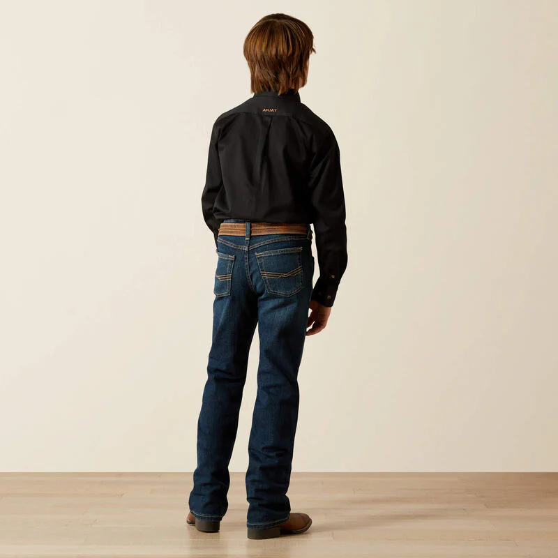 Ariat Boy's B4 Slim Chief Straight Leg Jeans - Mineral Blue - Image 5