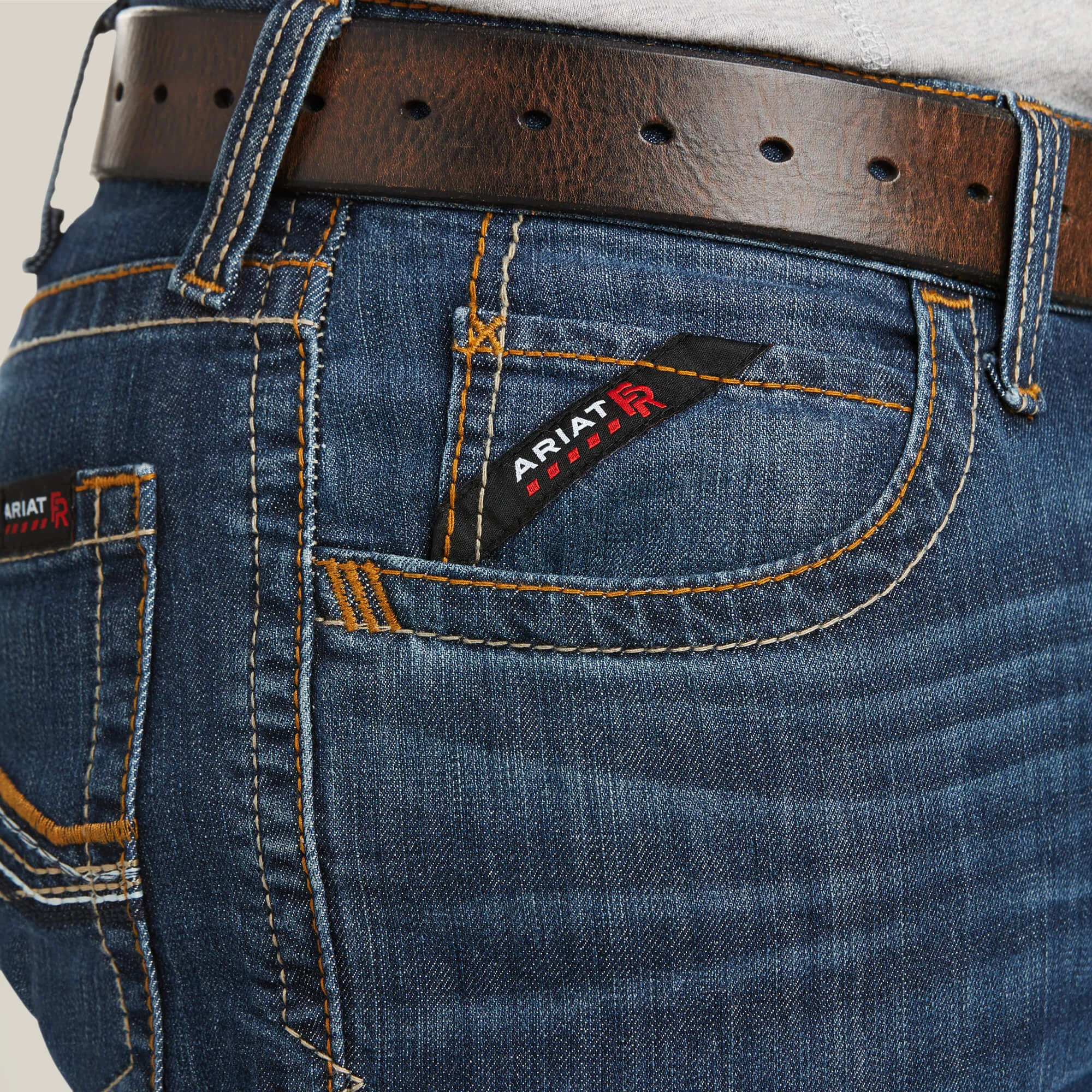 Ariat Men's Fire Resistant M4 Relaxed Stretch DuraLight Jett Boot Cut Jeans - Airway - Image 5