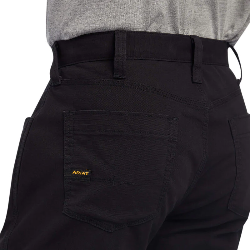 Ariat Men's Rebar M4 Durastretch Made Tough Stackable Straight Leg Pants - Black - Image 3