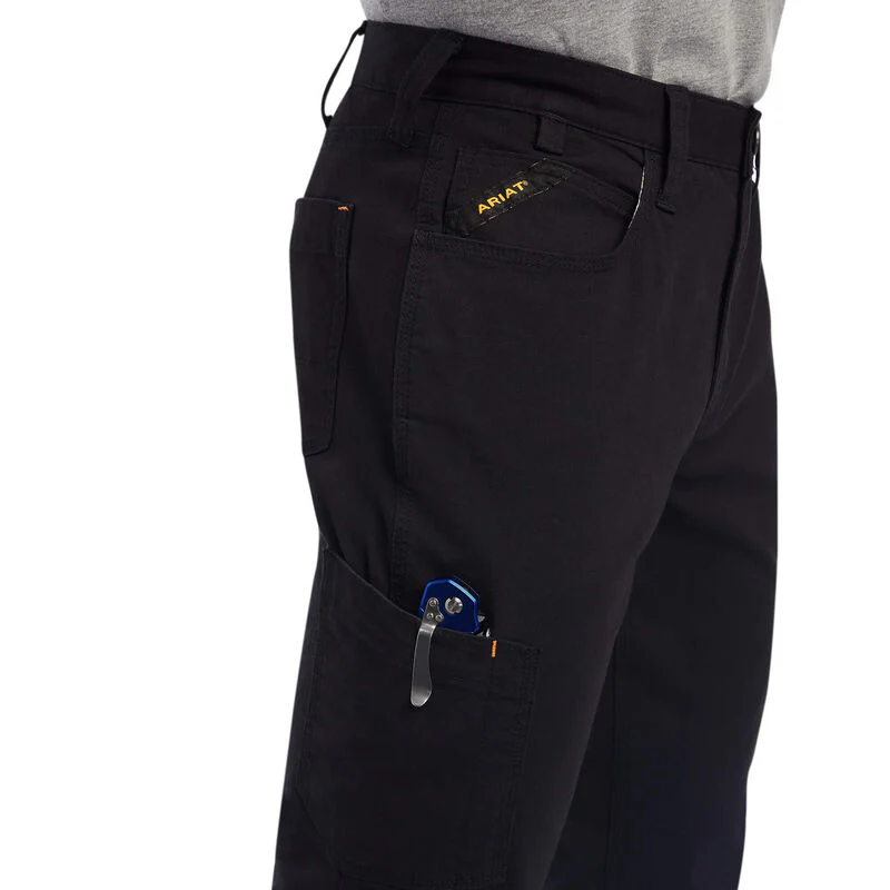 Ariat Men's Rebar M4 Durastretch Made Tough Stackable Straight Leg Pants - Black - Image 4