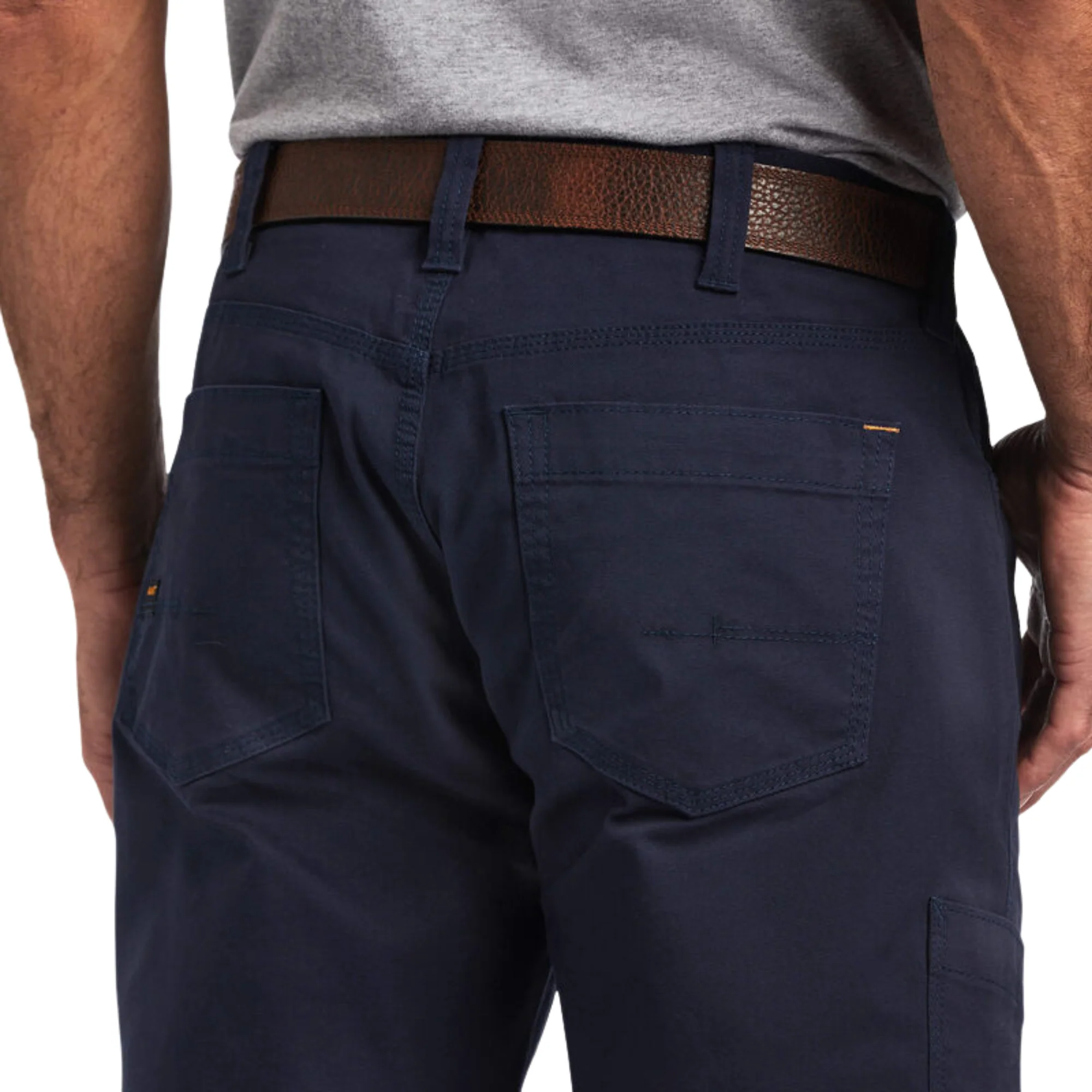 **Ariat Men's Rebar M4 DuraStretch Made Tough Stackable Straight Leg Pants - Navy - Image 4
