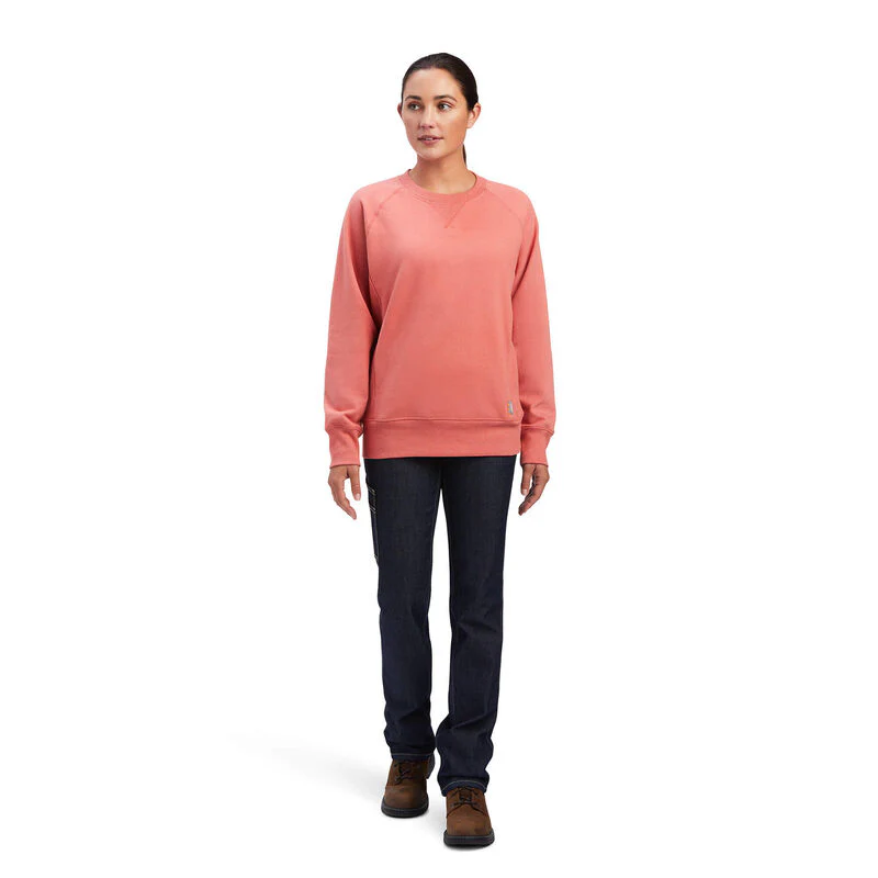Ariat Womens Rebar Workman Washed Fleece Sweatshirt - Image 3