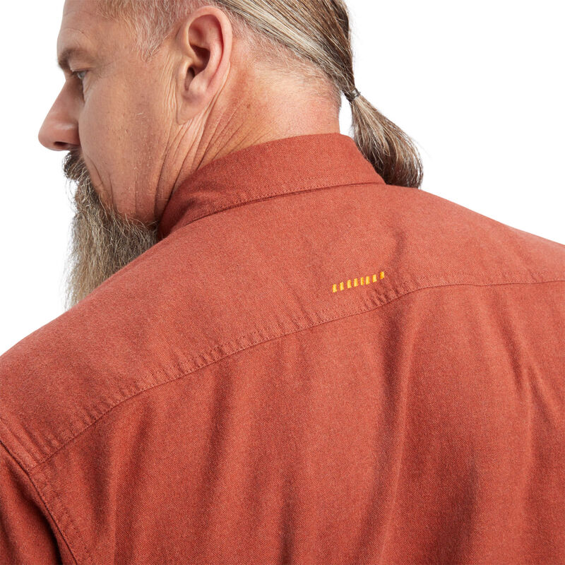Ariat Men's Rebar Flannel Durastretch Work Shirt - Cherry Mahogany - Image 4