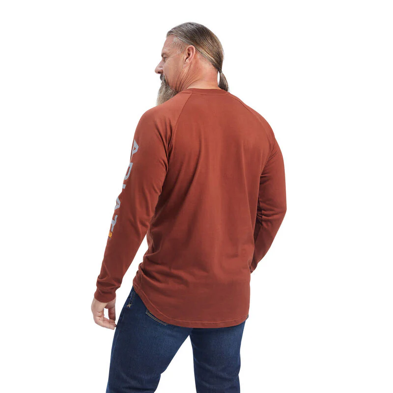 Ariat Men's Rebar Cotton Strong Graphic T-Shirt - Cherry Mahogany - Image 2