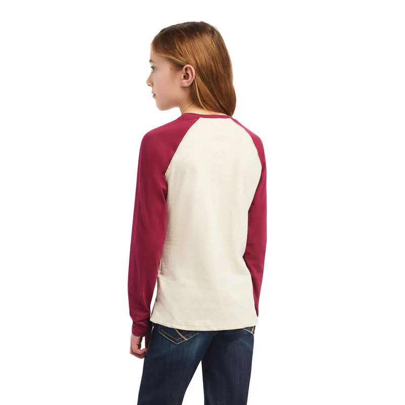 Ariat Girls REAL Zuma Baseball Long Sleeve Shirt - Image 2
