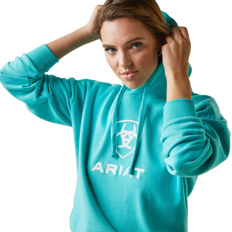Ariat Women's Just Hoodie - Heather Pool Blue - Image 4