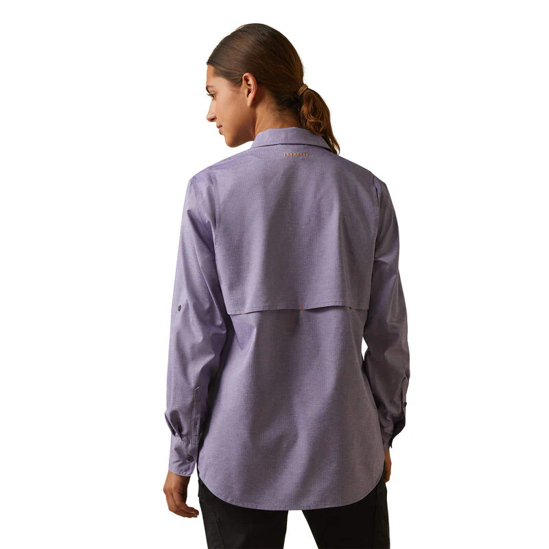 Ariat Women's Rebar Made Tough VentTEK DuraStretch Work Shirt - Corsican Blue Heather - Image 2