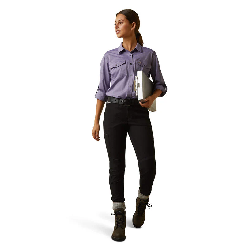 Ariat Women's Rebar Made Tough VentTEK DuraStretch Work Shirt - Corsican Blue Heather - Image 3