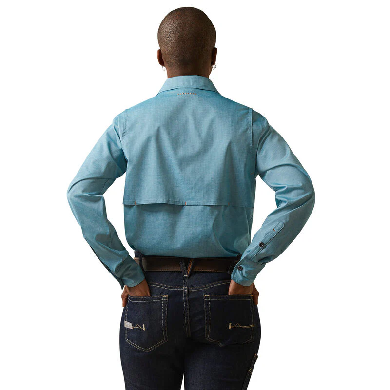 Ariat Women's Rebar Made Tough VentTEK DuraStretch Work Shirt - Larkspur Heather - Image 2