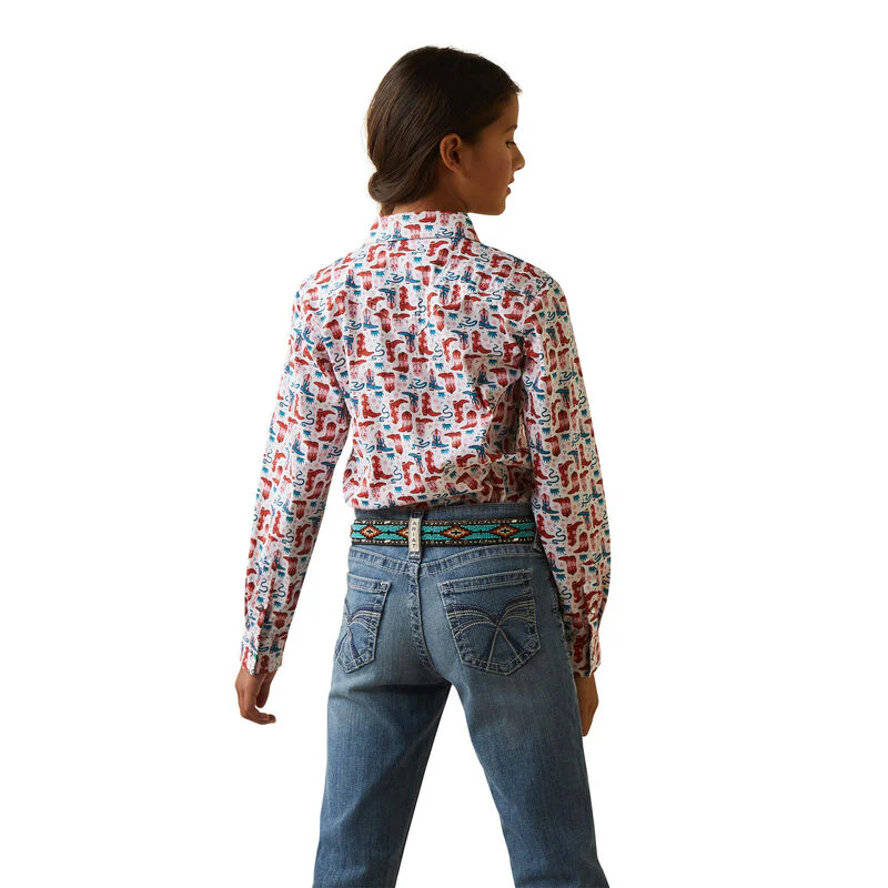 Ariat Girls Blazin' Boots Shirt - Blazin' Boots - Image 2