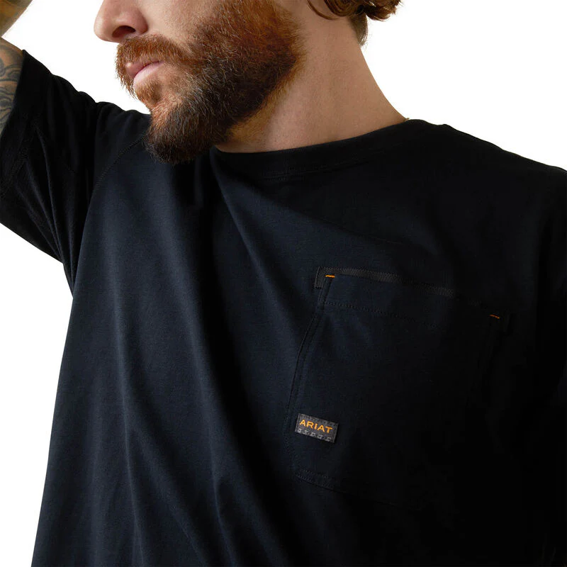 Ariat Mens Rebar Workman Buzz Saw Graphic T-Shirt - Black - Image 4
