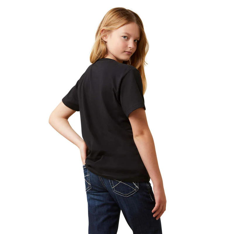 Ariat Girls Vintage Rodeo SS Tee - Black - Image 2
