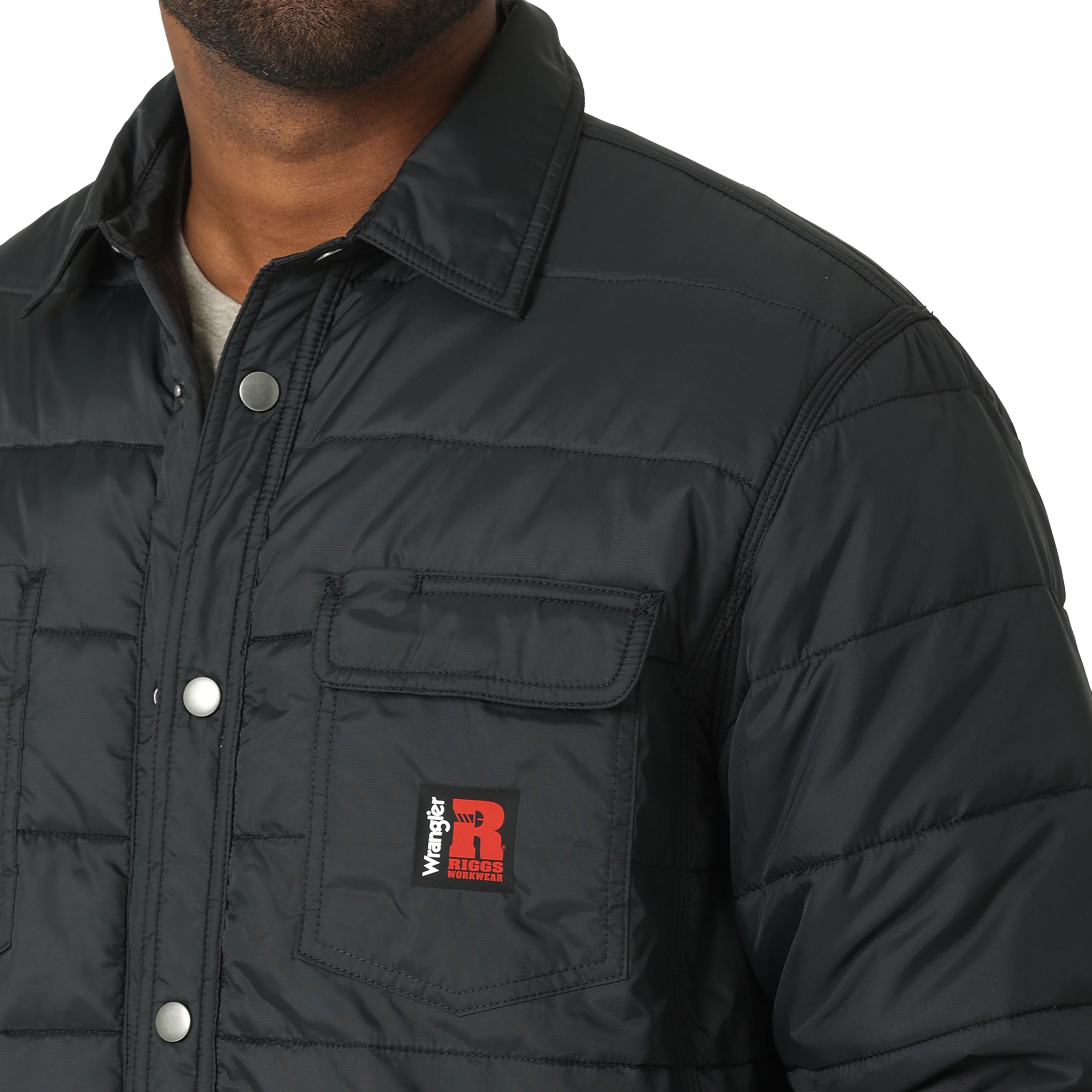 Wrangler Men's LS Insulated Shirt Jacket - Black - Image 3