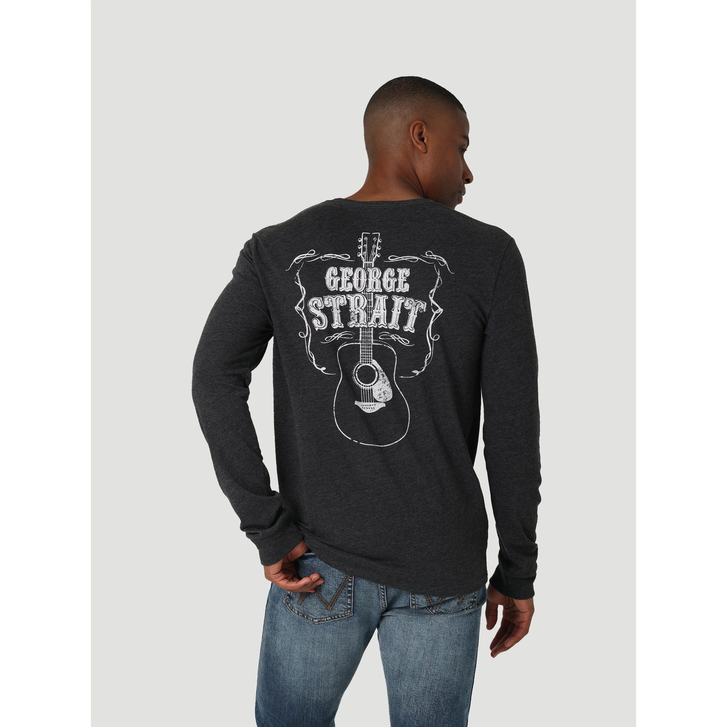 Wrangler Men's Graphic LS Tee George Strait 70s Portrait - Image 2