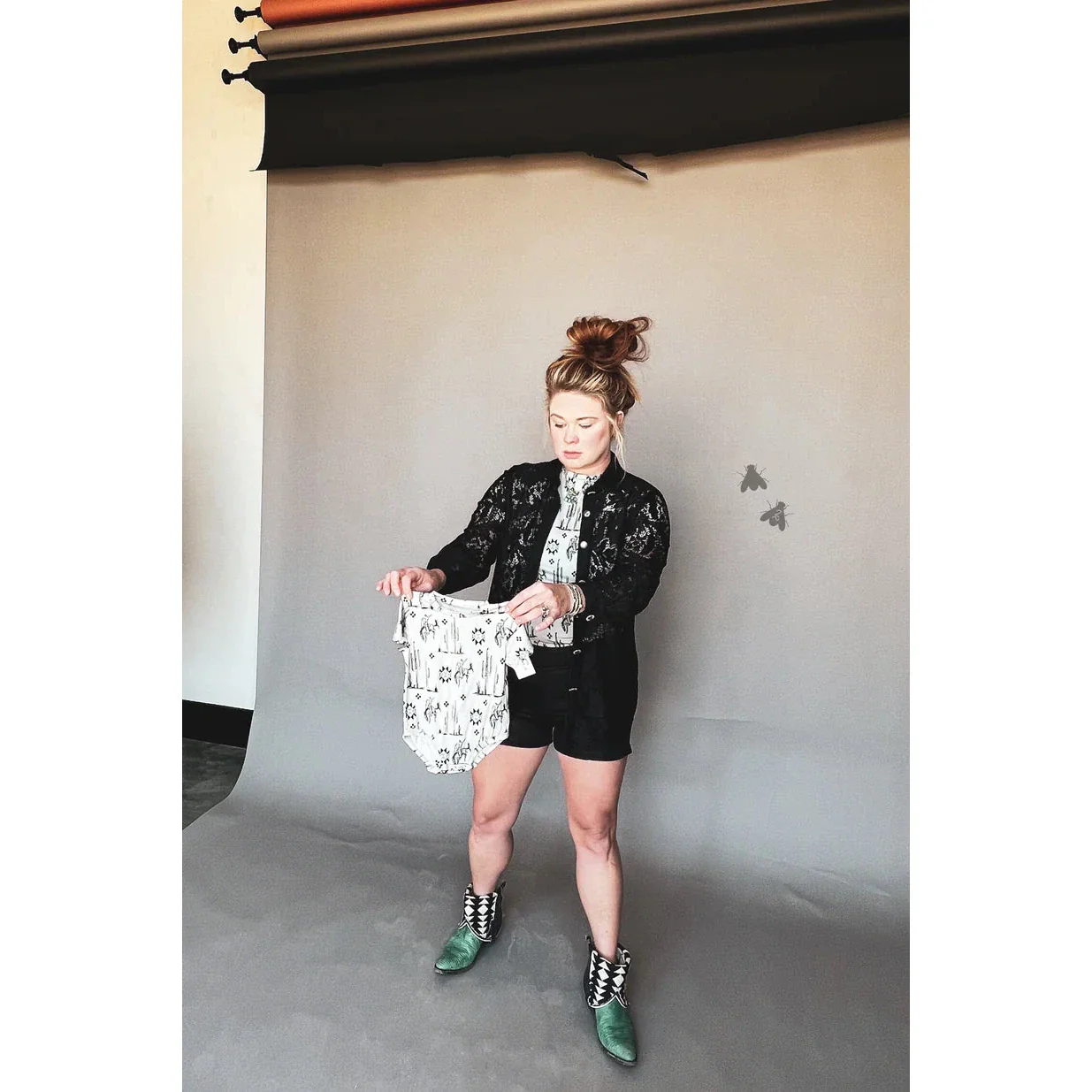 2 Fly Kid's Modern Marfa Onesie - White/Black - Image 3