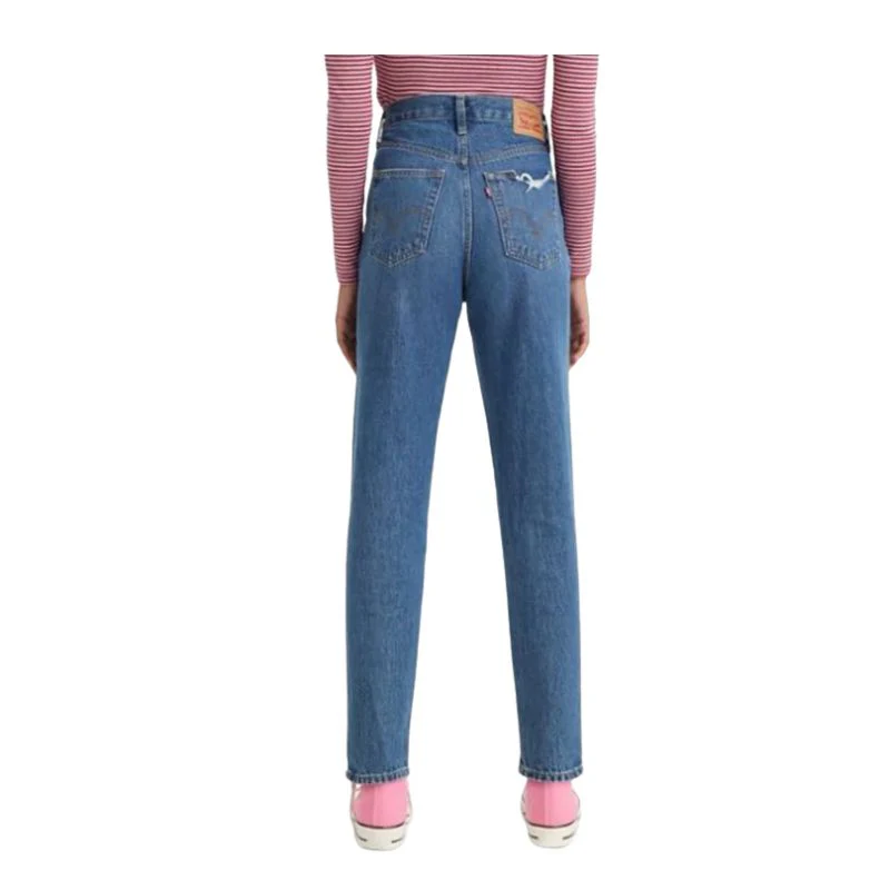 Levi Women's High Rise Mom Jeans - Fun Mom (Mid Wash Deconstructed) - Image 3