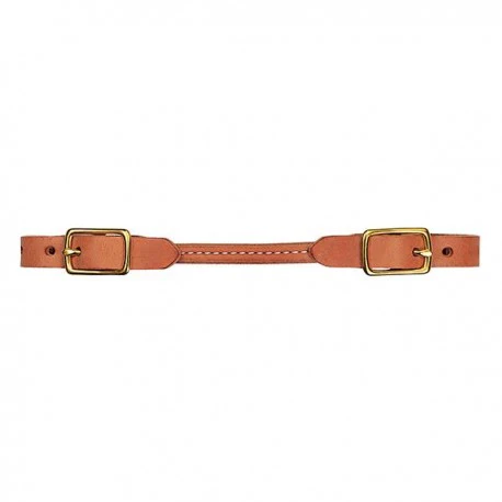 Weaver Leather Harness Leather Rounded Curb Strap Solid Brass Hardware - Russet