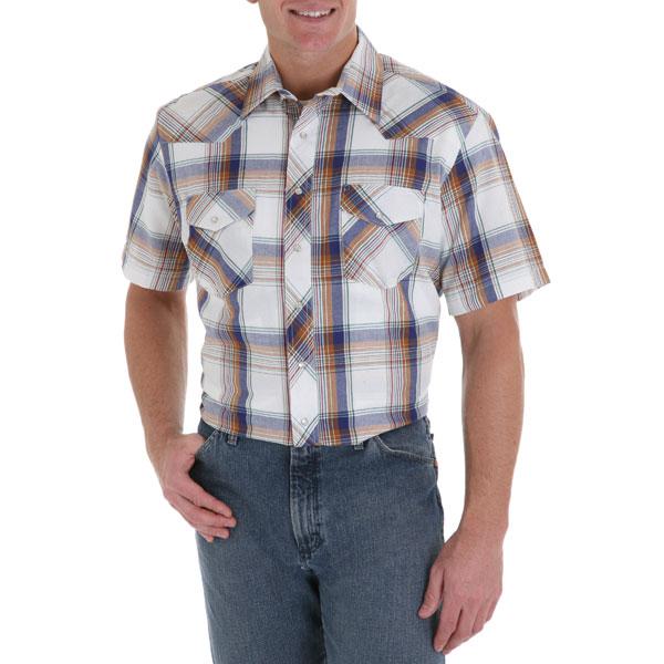 Wrangler Men's Sport Short Sleeve Western Snap Shirt - Big & Tall Sizes