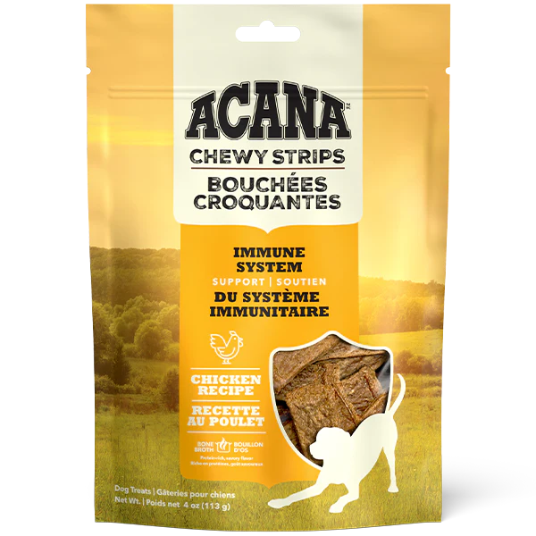 Acana Dog Treat Chewy Strips Chicken Immune Support