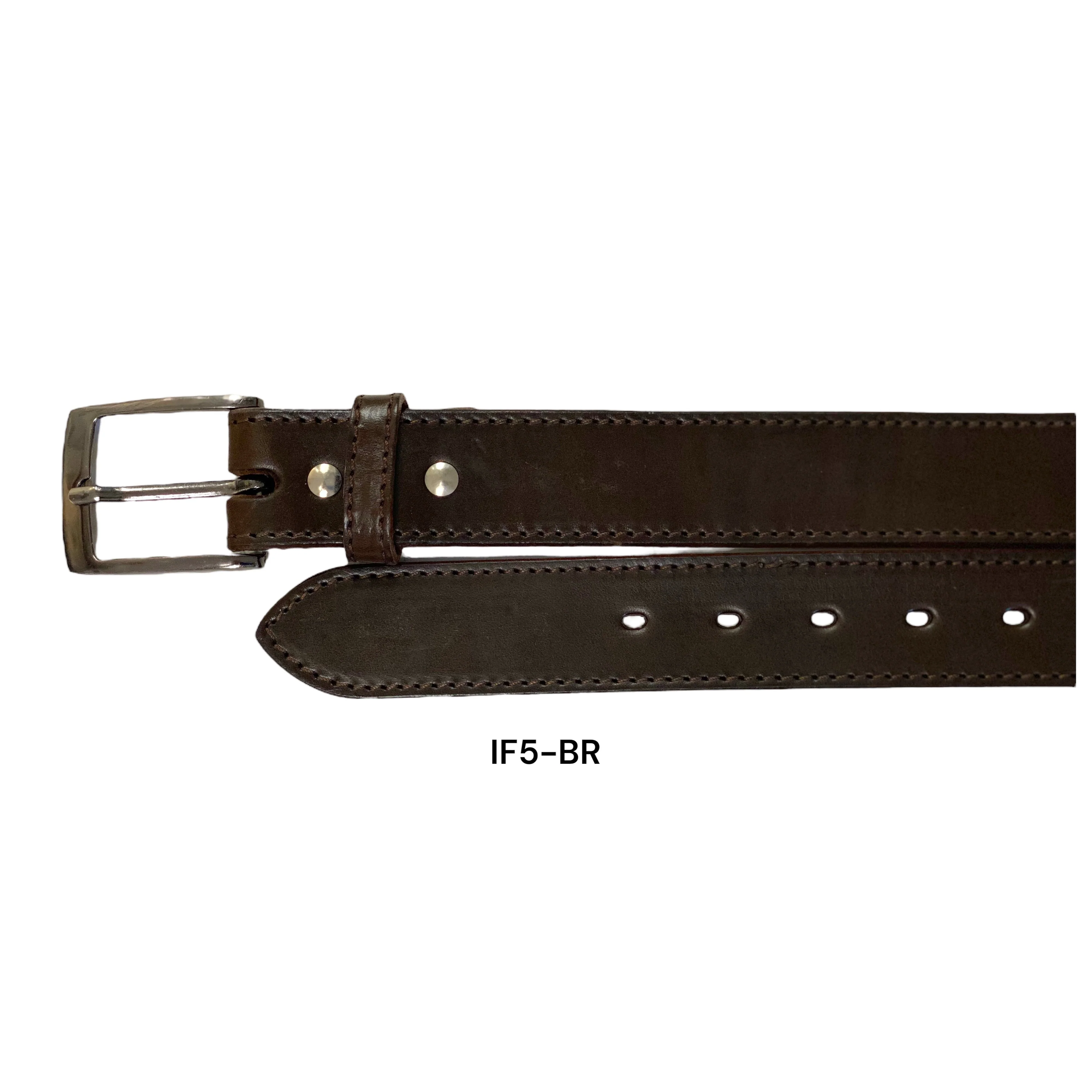 Ranger Belt Co Men's Plain Stockman Stitch Leather Belt - Chocolate Brown - Image 2