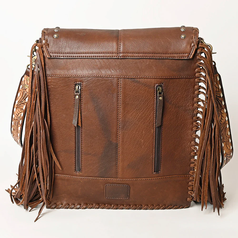 American Darling Crossbody Bag with Fringes - Saddle Blanket - Brown - Image 4