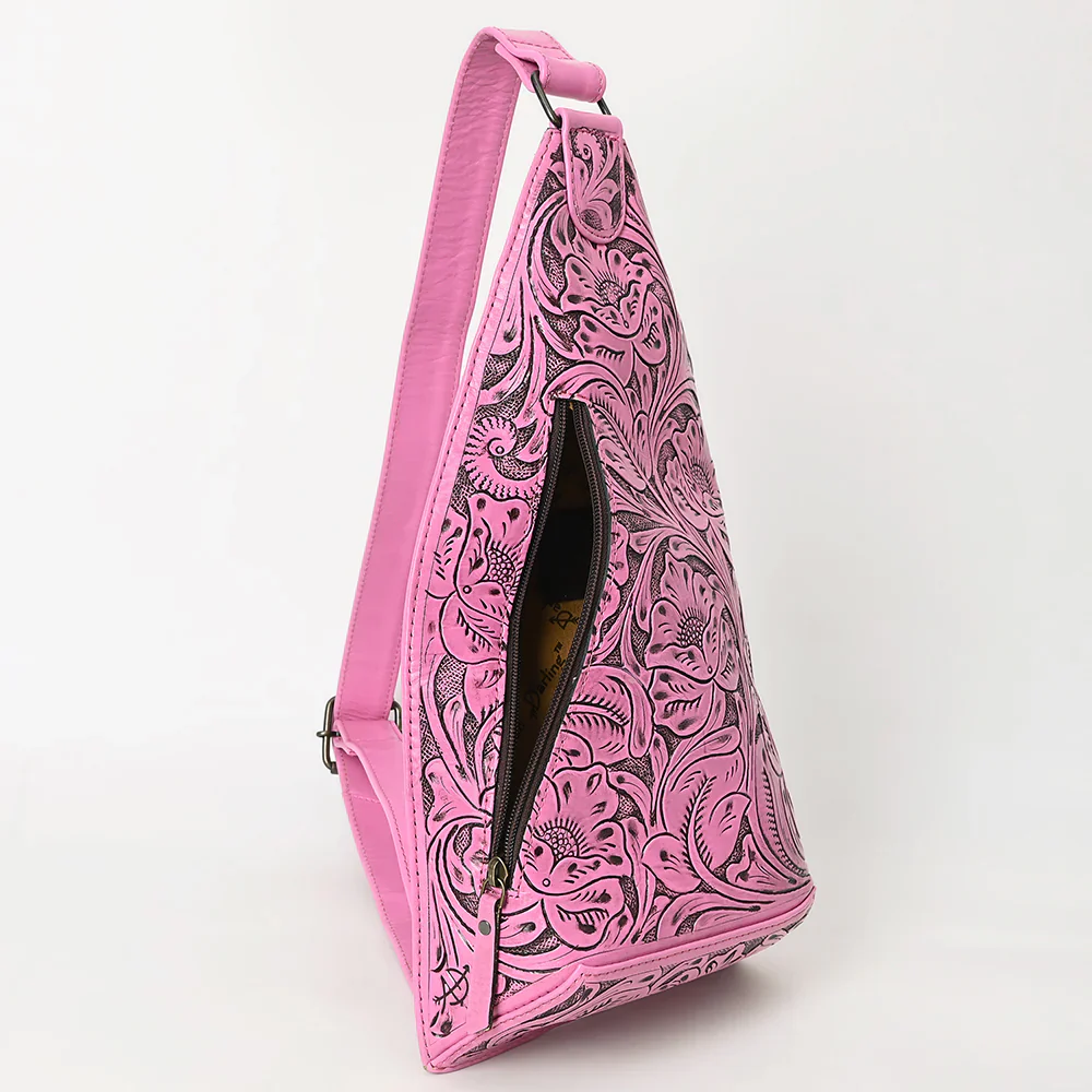 American Darling Genuine Western Leather Sling Bag - Pink - Image 4