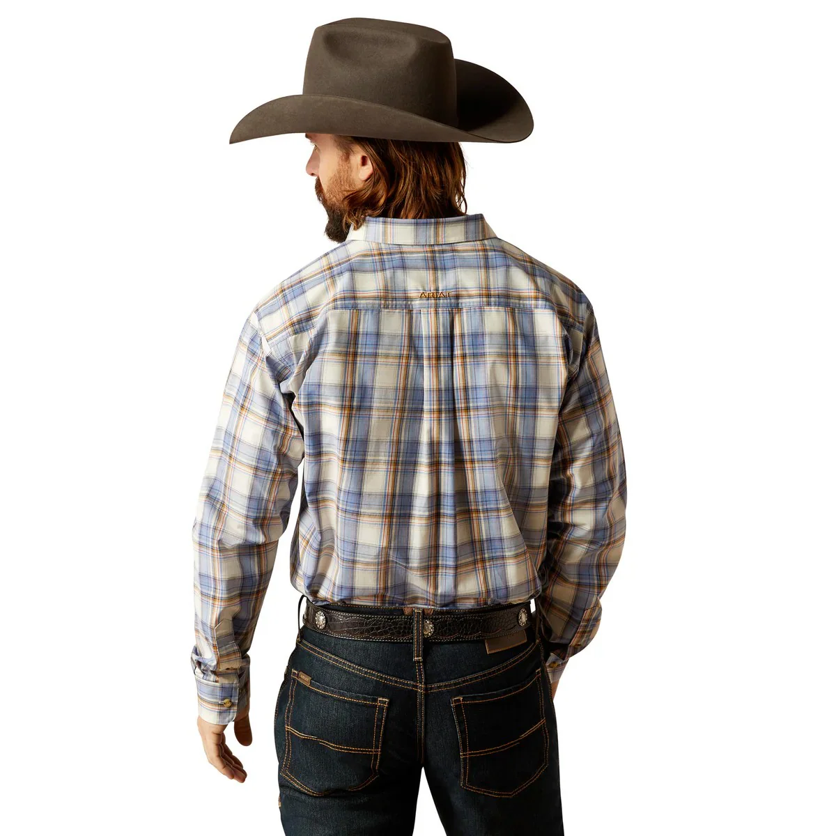 Ariat Men's Pro Series Tristen Classic Fit Long Sleeve Shirt - Blue - Image 3