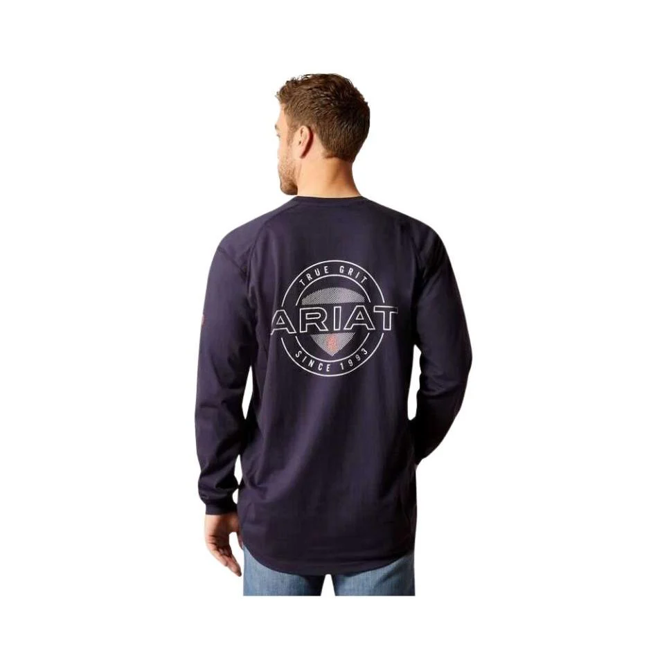 Ariat Men's FR Air True Grit Long Sleeve Shirt - Navy - Image 2