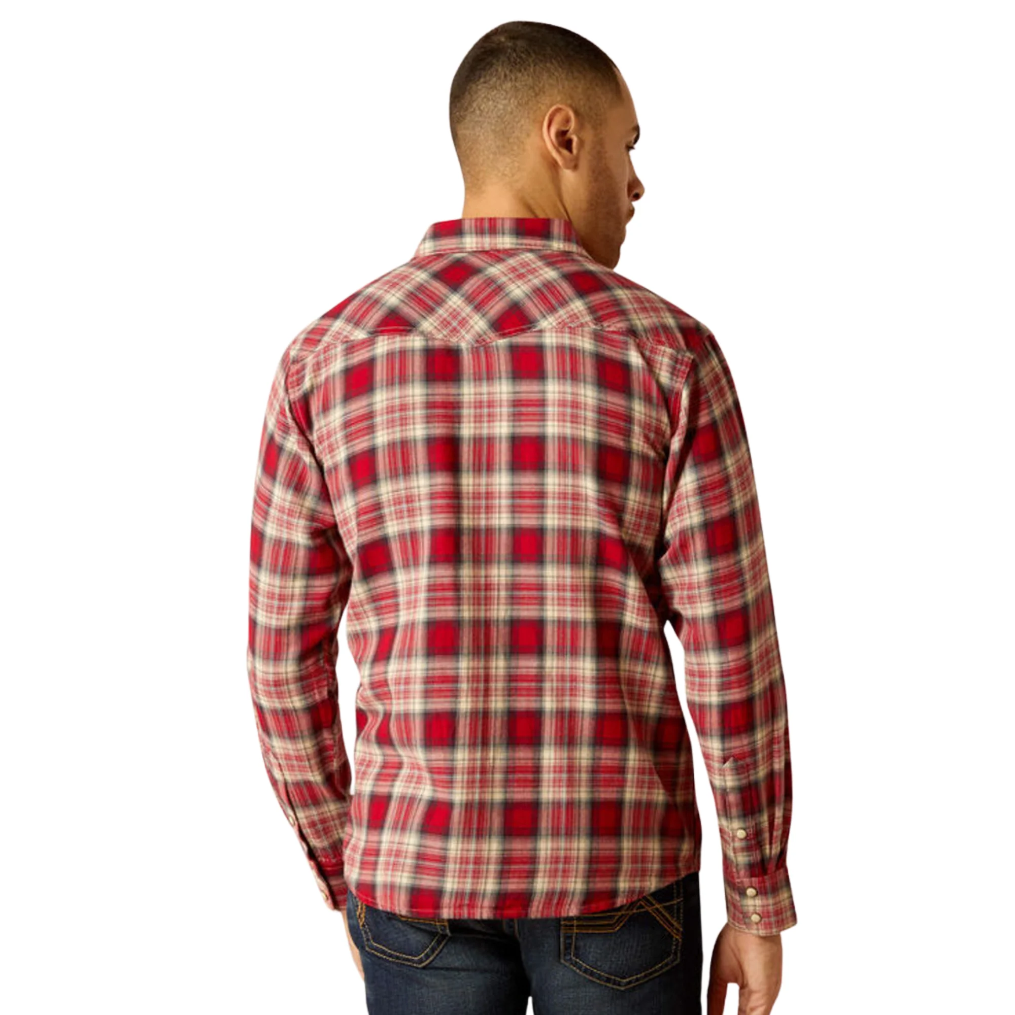 Ariat Men's Chili Pepper Herschel Retro Fit Long Sleeve Shirt - Red - Image 2