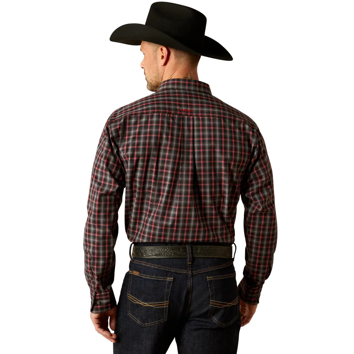 Ariat Men's Pro Series Jax Classic Fit Long Sleeve Shirt - Black - Image 2