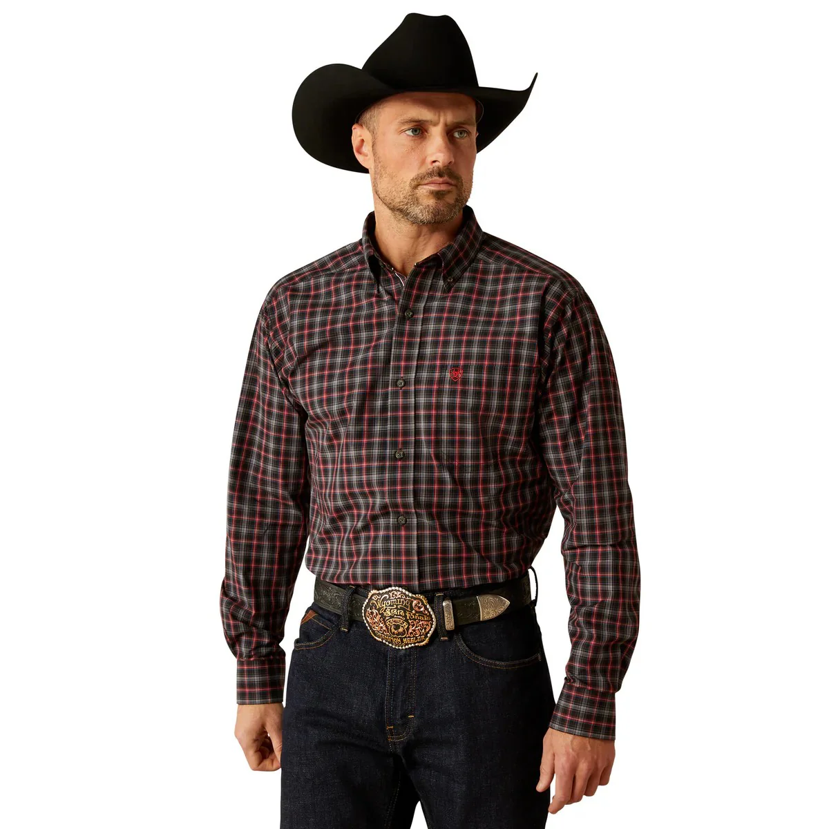 Ariat Men's Pro Series Jax Classic Fit Long Sleeve Shirt - Black - Image 3