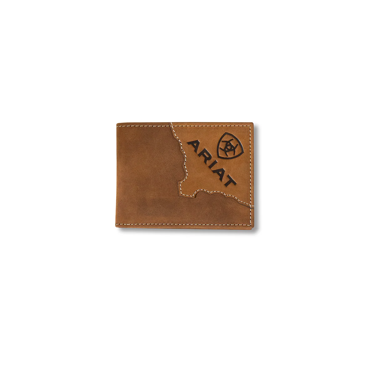 Ariat Men's 2-Tone Leather Bifold Wallet - Medium Brown