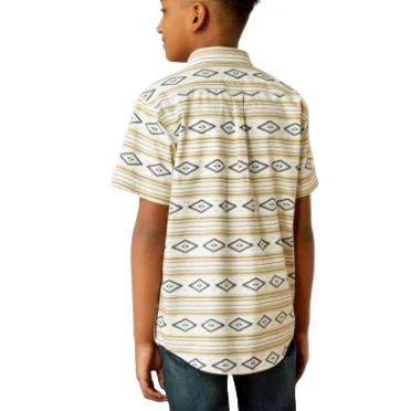 Ariat Boy's Christopher Classic Fit Short Sleeve Shirt - Mint - Image 2