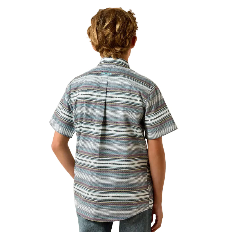 Ariat Boy's Pauline Short Sleeve Shirt- Excalibur Serape Stripe - Image 2