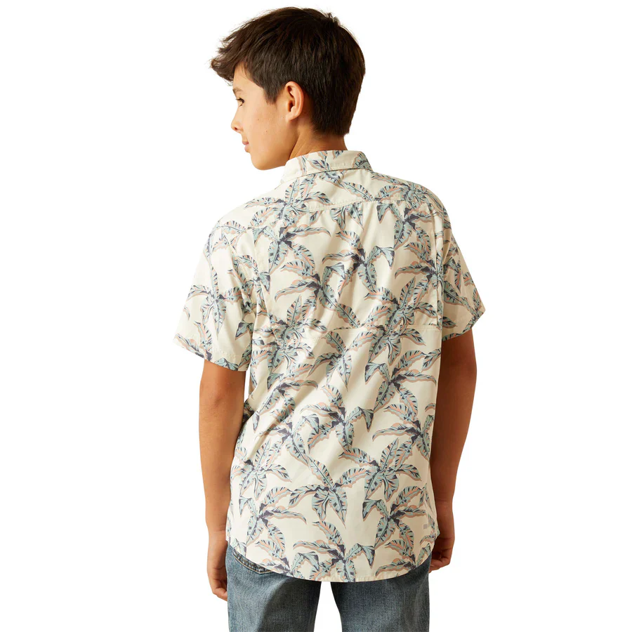 Ariat Boy's VentTEK Short Sleeve Outbound Classic Fit Shirt - Papyrus - Image 2