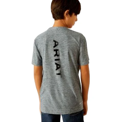 Ariat Boy's Vertical Gradient  Charger Short Sleeve T-Shirt - Newsboy Blue - Image 2