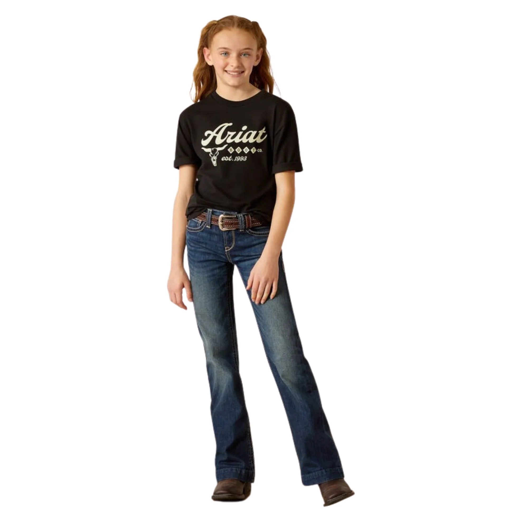 Ariat Girl's Established Boot Co T-Shirt - Black - Image 2