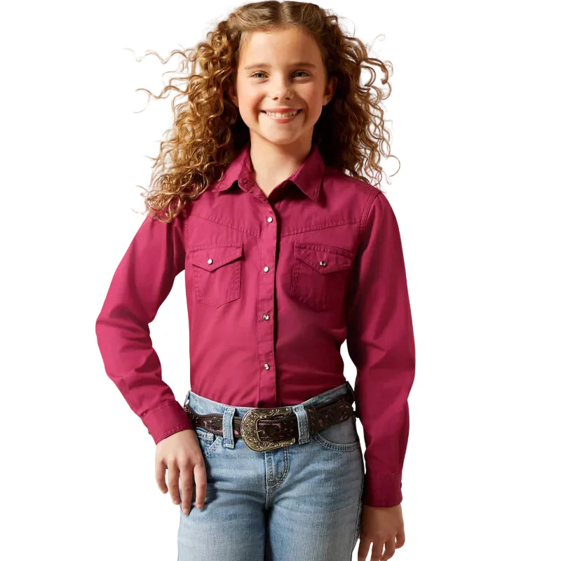 Ariat Girl's Shine Bright Long Sleeve Shirt - Beaujolais