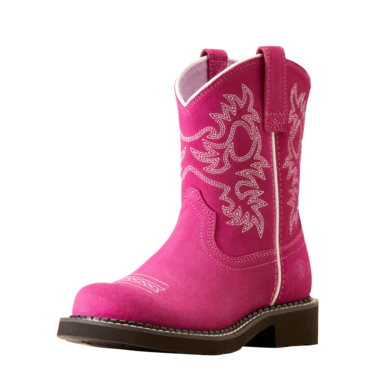 Ariat Girls Youth Fatbaby Heritage Western Boots - Hottest Pink
