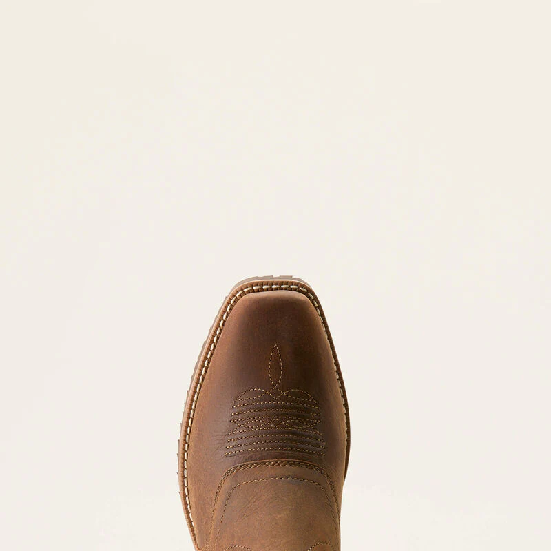 Ariat Men's Hybrid Roughstock Square Toe Waterproof Cowboy Boot - Status Brown - Image 4
