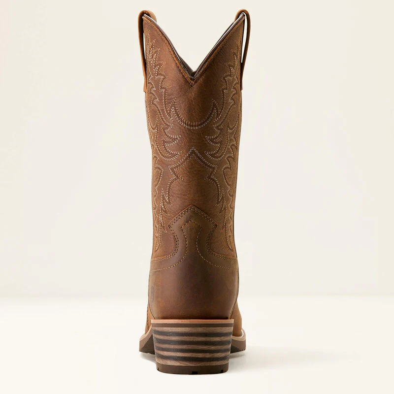 Ariat Men's Hybrid Roughstock Square Toe Waterproof Cowboy Boot - Status Brown - Image 5