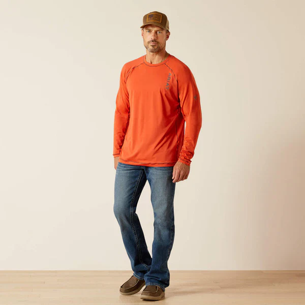 Ariat Men's 360 Airflow Long Sleeve T-Shirt - Summer Fig - Image 3