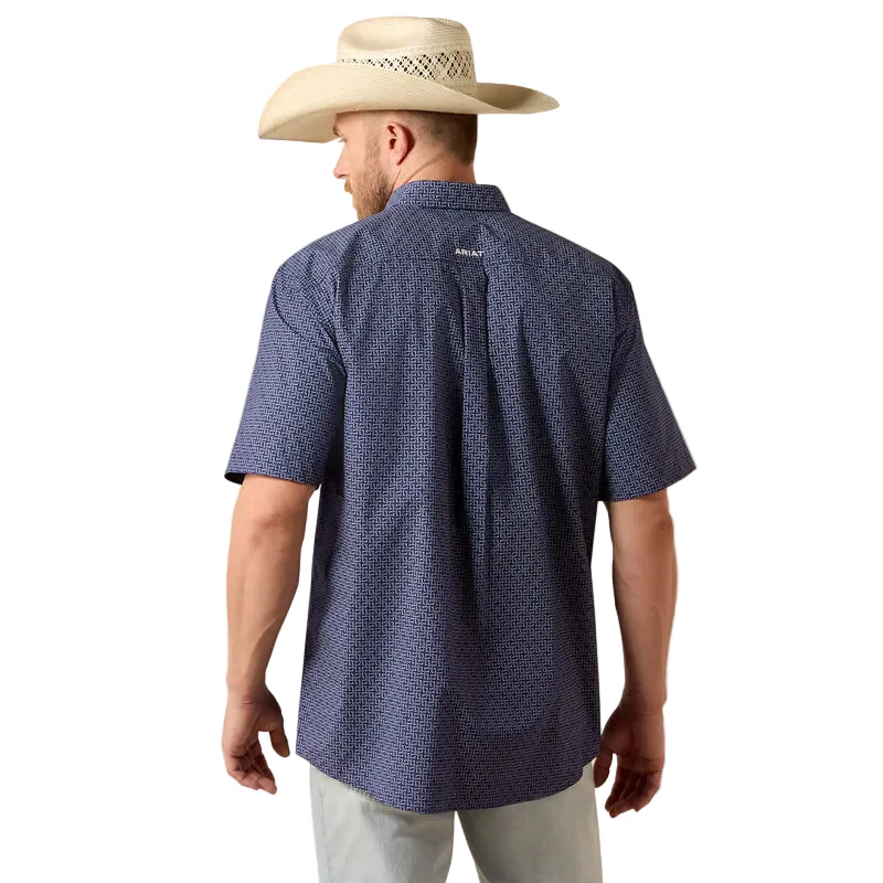 Ariat Men's Brogan Classic Fit Short Sleeve Shirt - Patriot Blue - Image 2