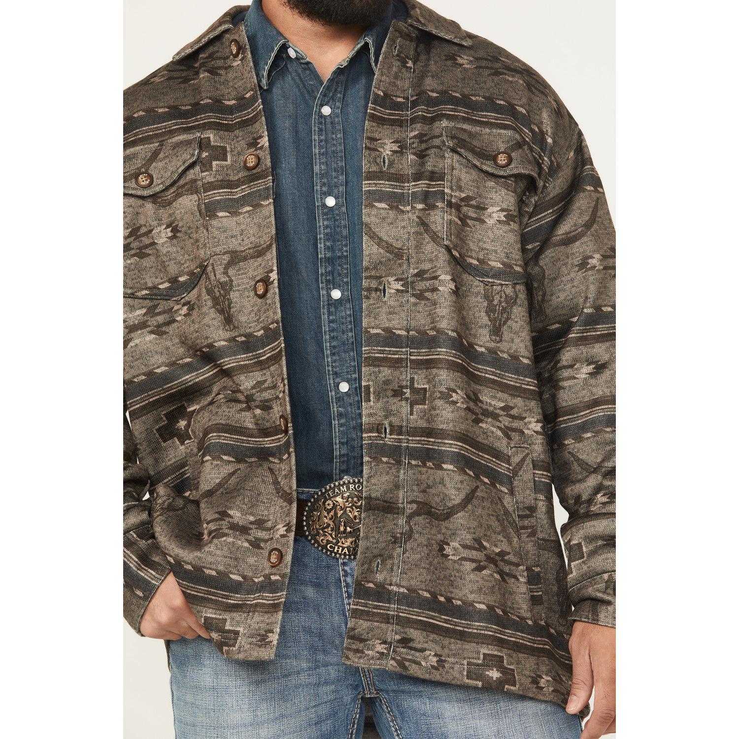 Ariat Men's Caldwell Printed Shirt Jacket- Beige - Image 4