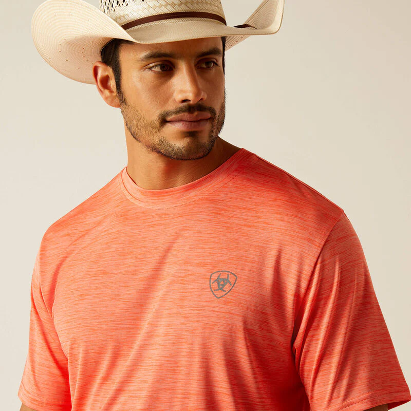 Ariat Men's Charger Ariat Southwest Shield Short Sleeve T-Shirt - Hot Coral - Image 4