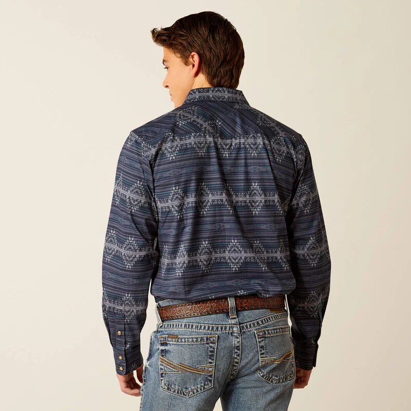 Ariat Men's Haze Retro Fit Shirt - Mood Indigo - Image 2