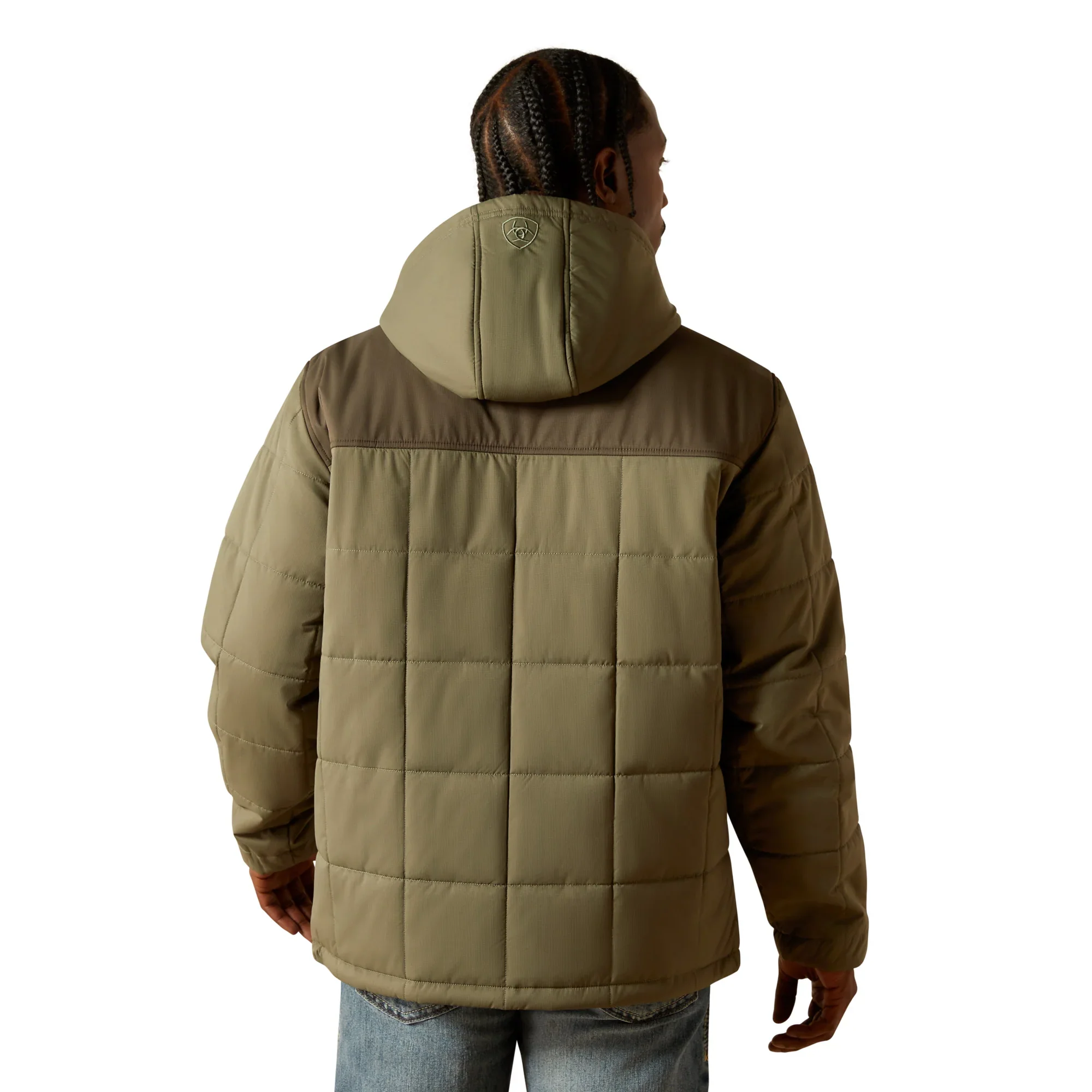 Ariat Men's Crius Hooded Insulated Jacket - Green/Dark Green - Image 2