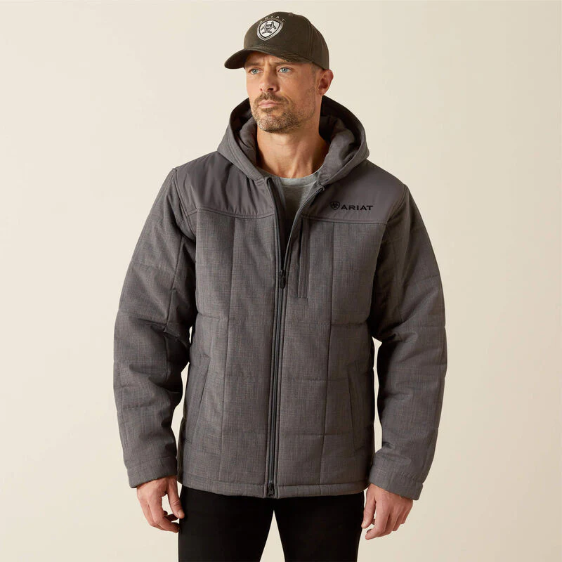 Ariat Men's Crius Hooded Insulated Jacket - Grey Heather