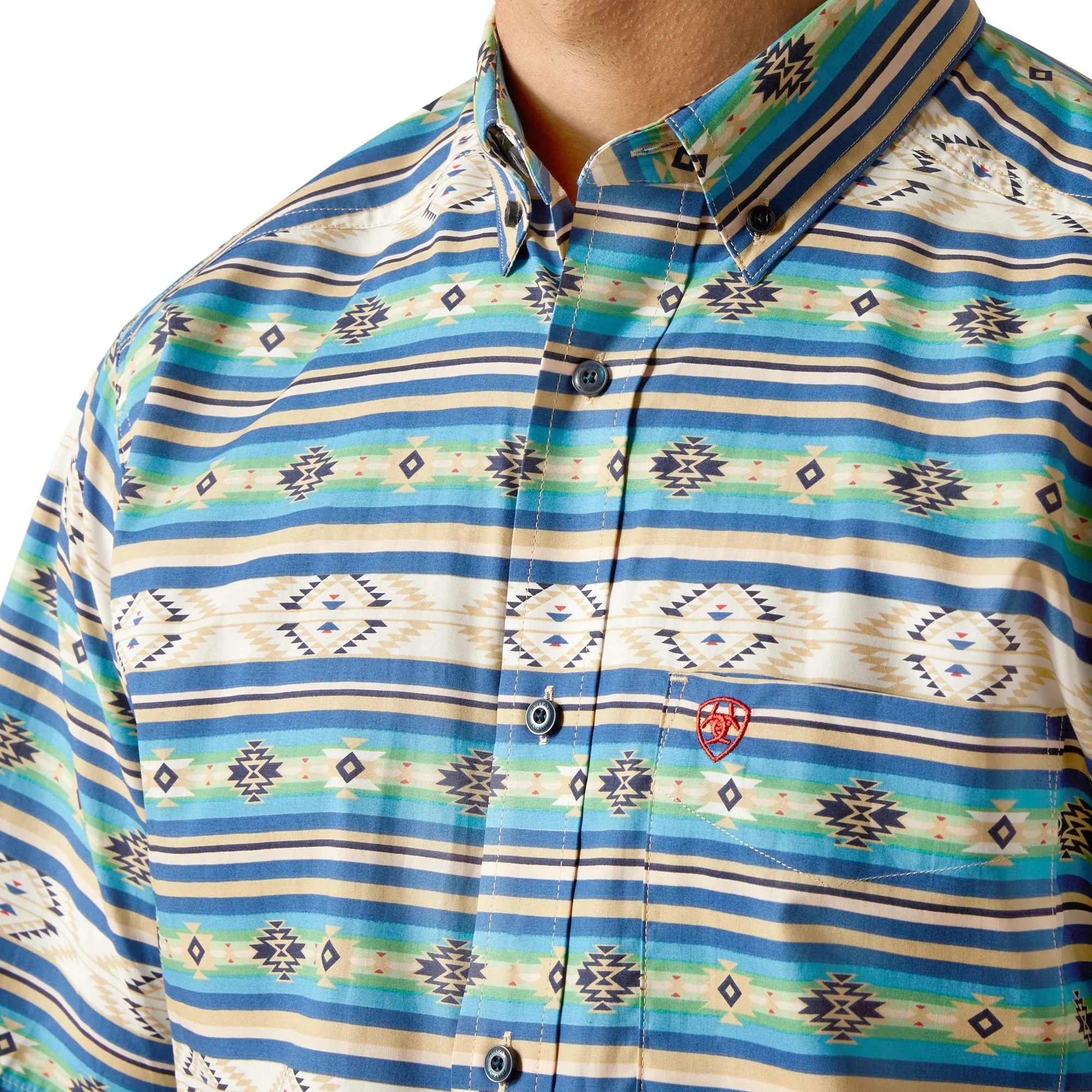 Ariat Men's Denzel Classic Fit Shirt - Limoges Blue - Image 2
