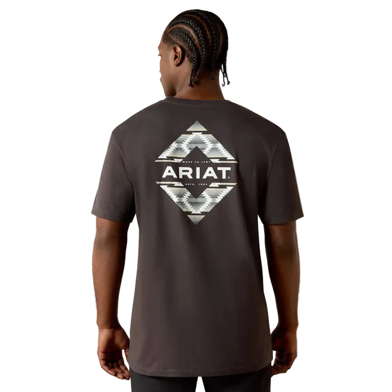 Ariat Men's Diamond Canyon Classic Fit Tee Shirt - Vintage Black - Image 2